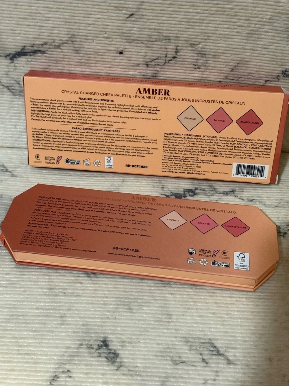ATHR Beauty Crystal Charged Cheek Palette: Amber (Blush & Highlighter)